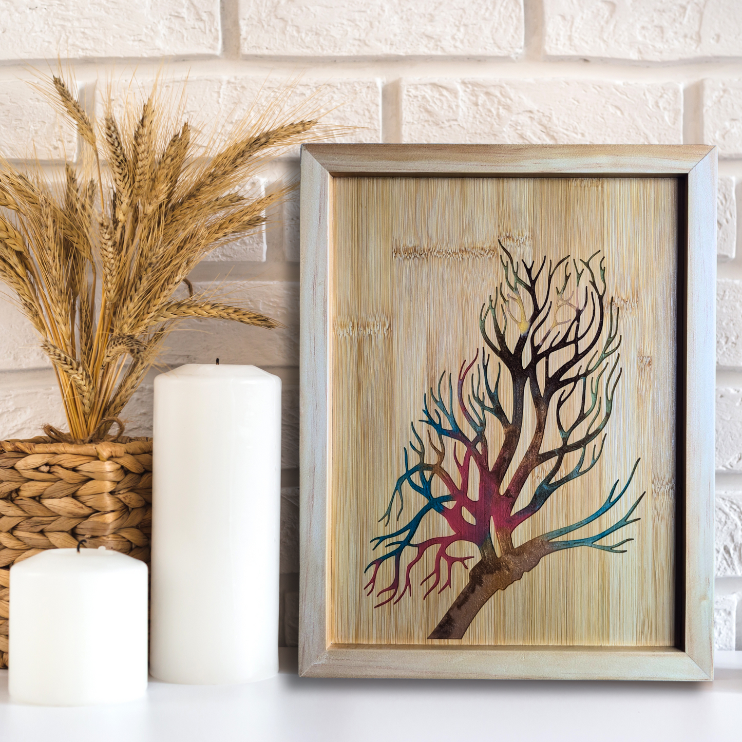 The Blended Oasis - Handcrafted Resin Owl Wall Art with Unique Color Variations
