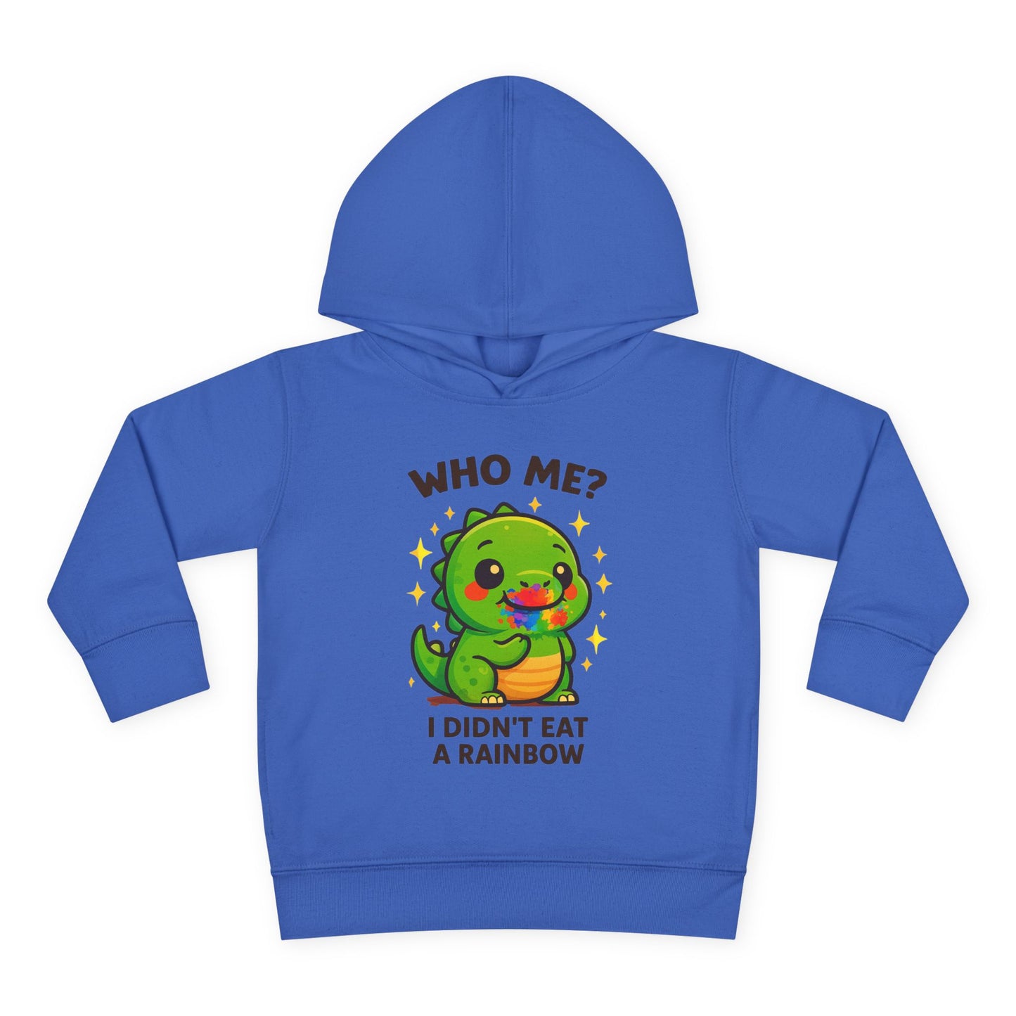 Cute Dinosaur Toddler Fleece Hoodie - 'Who Me? I Didn't Eat a Rainbow'