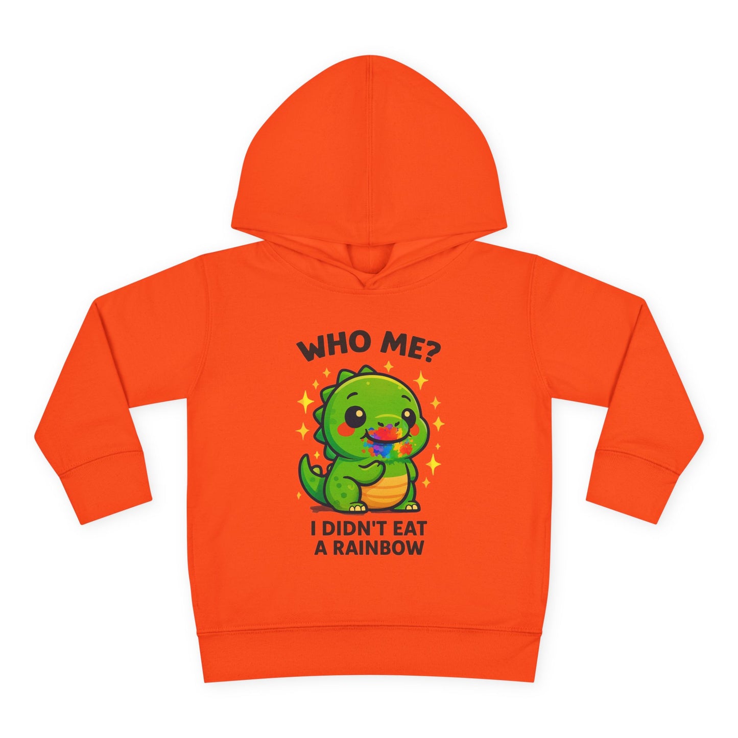 Cute Dinosaur Toddler Fleece Hoodie - 'Who Me? I Didn't Eat a Rainbow'