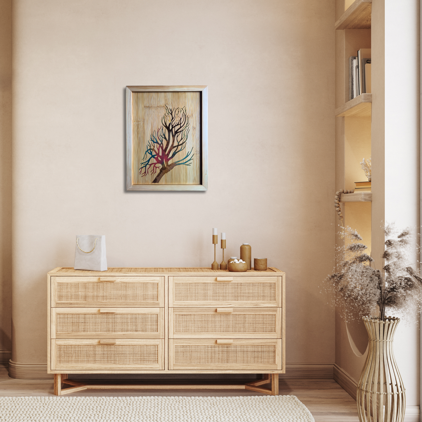 The Blended Oasis - Handcrafted Resin Owl Wall Art with Unique Color Variations