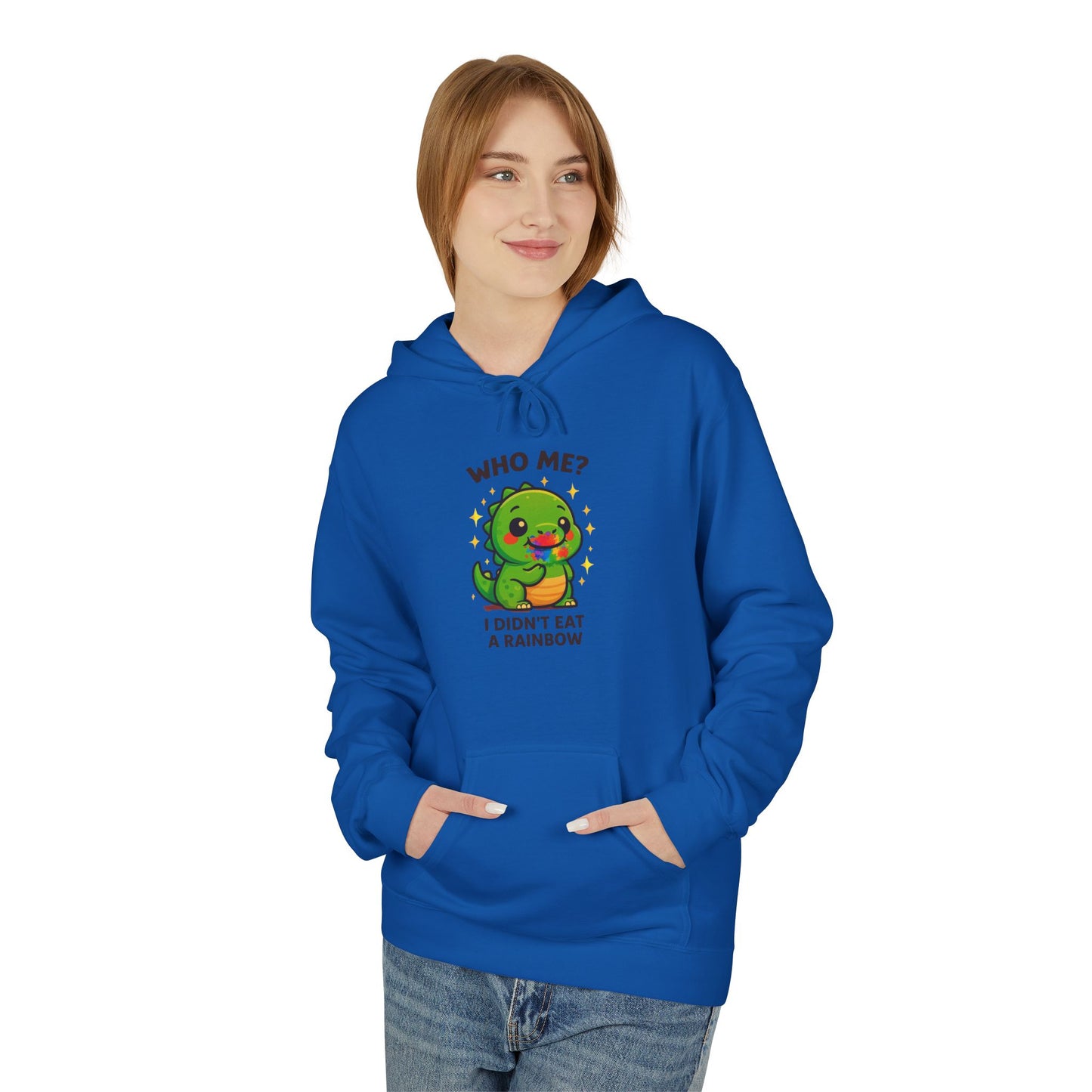 Suspicious Dino "Didn't Eat a Rainbow" Graphic Hoodie