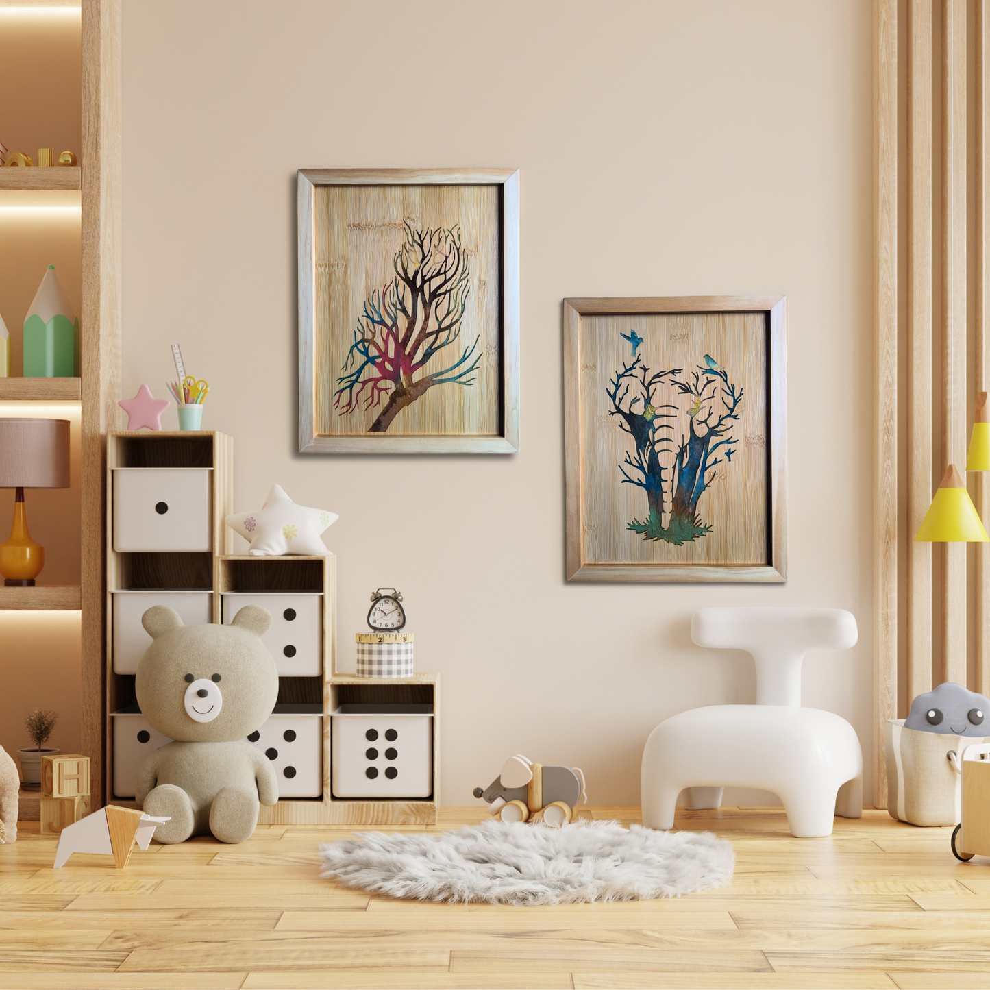 The Blended Oasis - Handcrafted Resin Owl Wall Art with Unique Color Variations