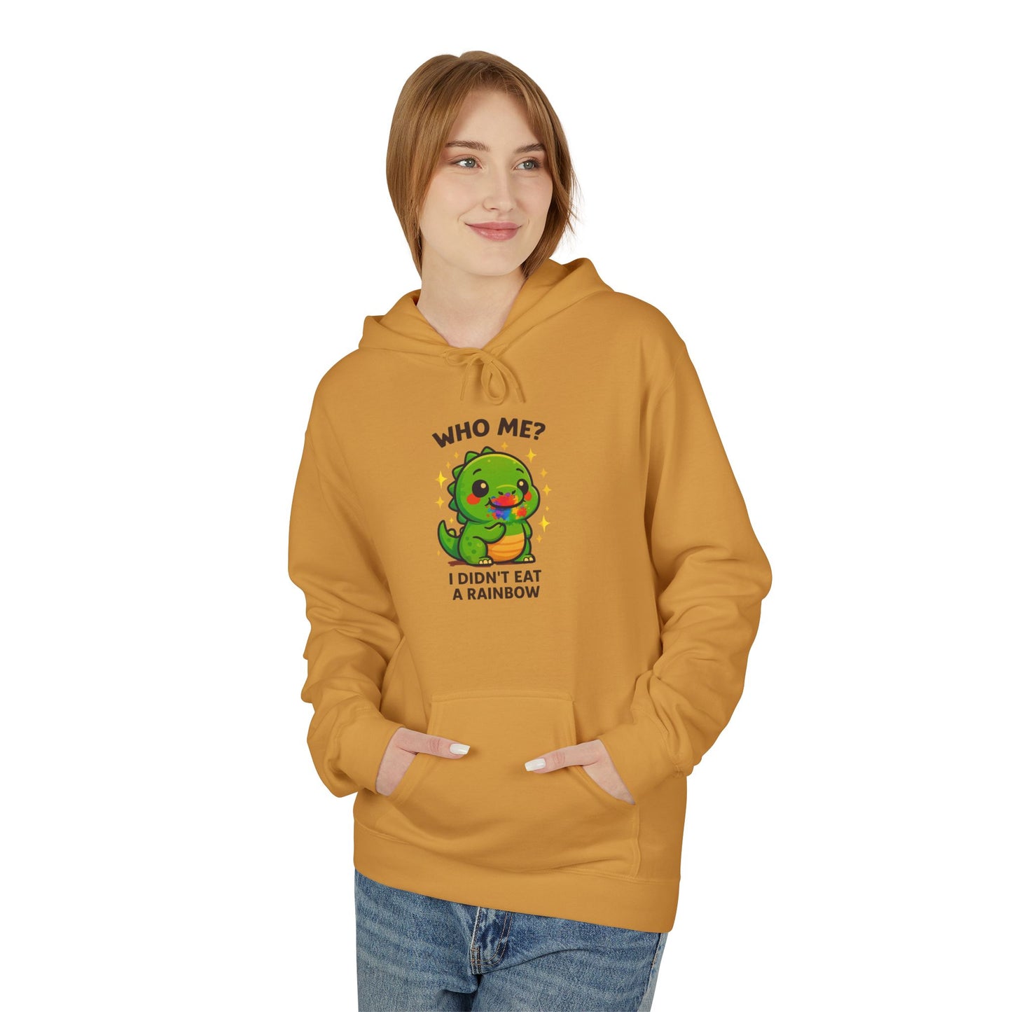 Suspicious Dino "Didn't Eat a Rainbow" Graphic Hoodie