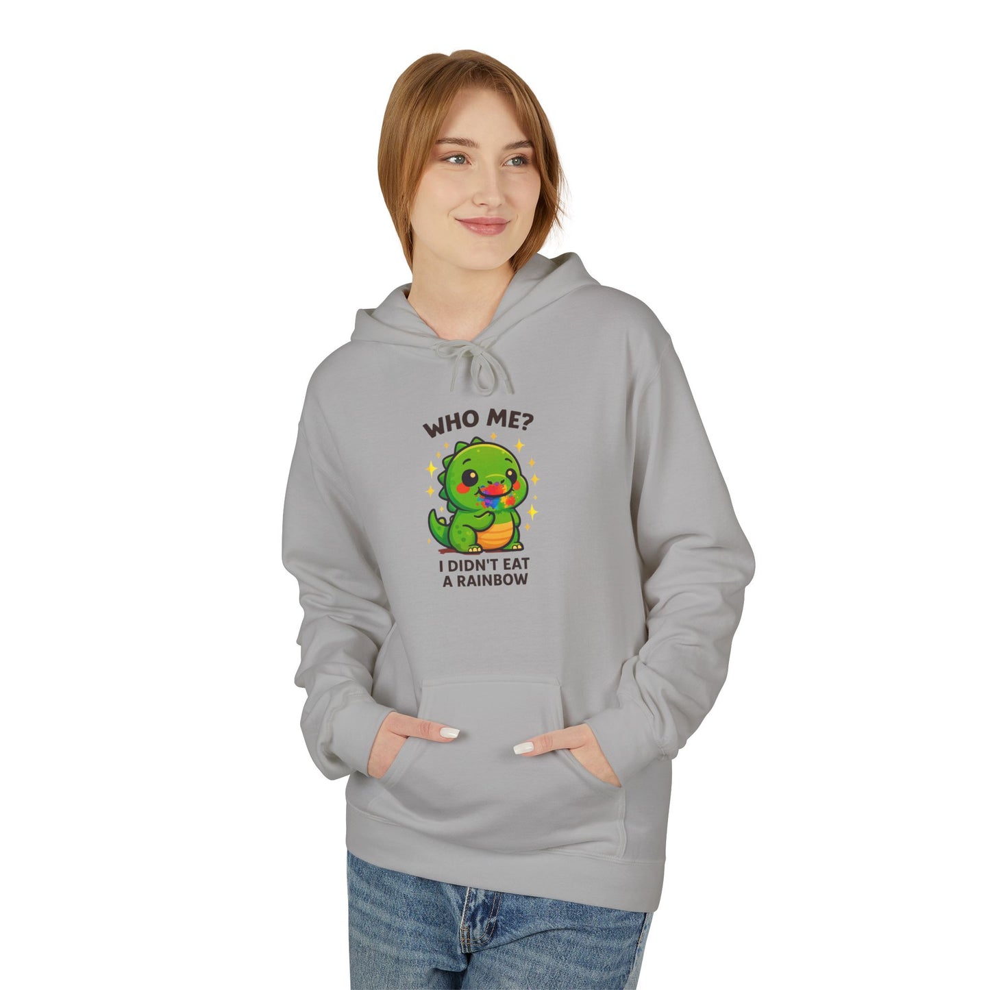 Suspicious Dino "Didn't Eat a Rainbow" Graphic Hoodie