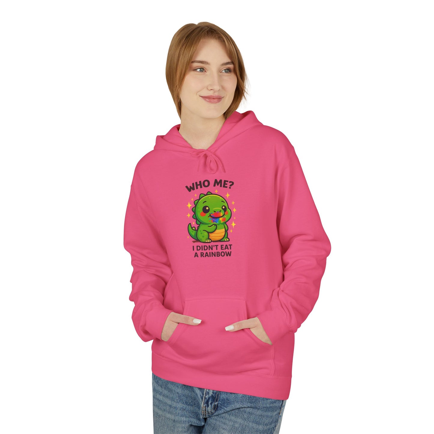 Suspicious Dino "Didn't Eat a Rainbow" Graphic Hoodie