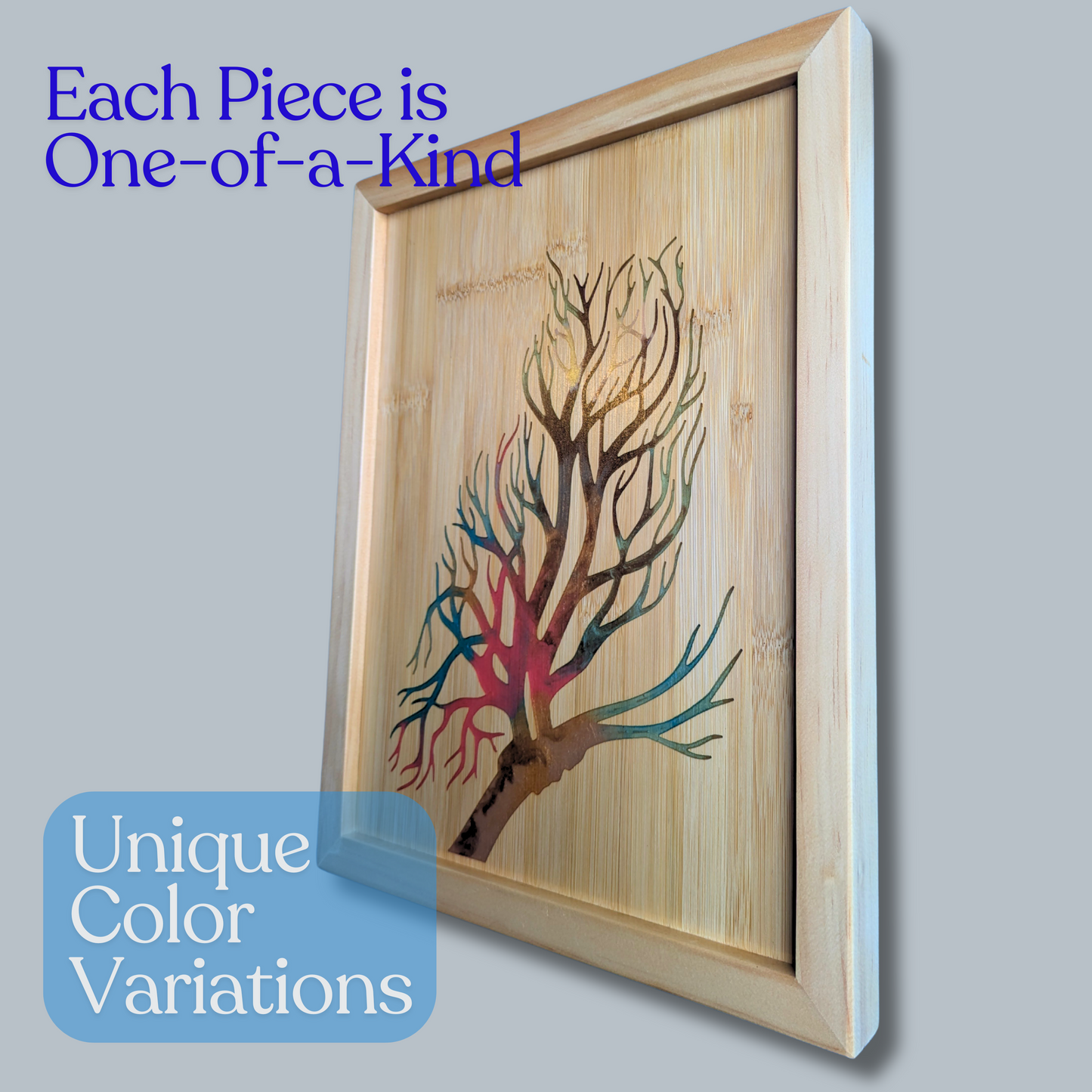 The Blended Oasis - Handcrafted Resin Owl Wall Art with Unique Color Variations
