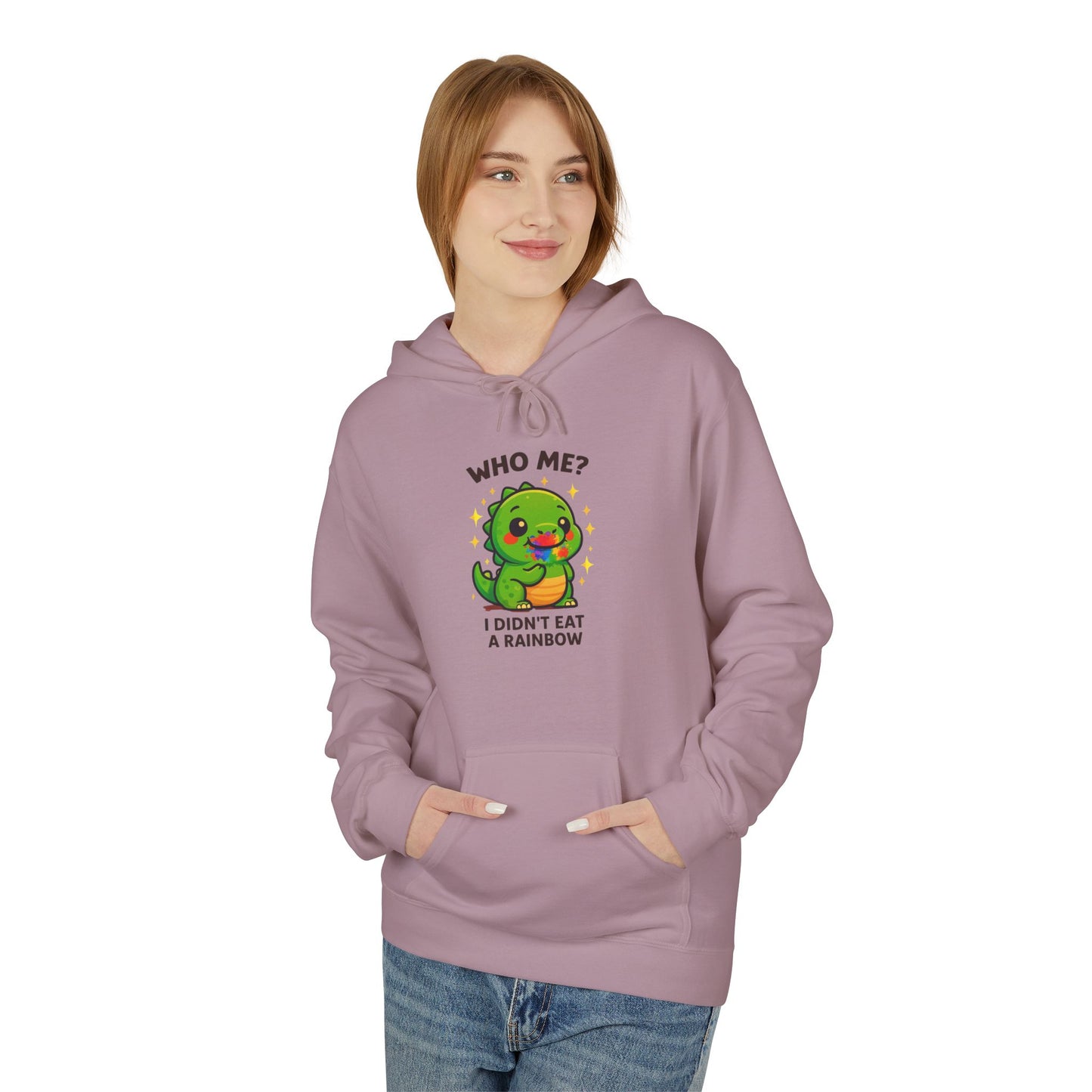 Suspicious Dino "Didn't Eat a Rainbow" Graphic Hoodie