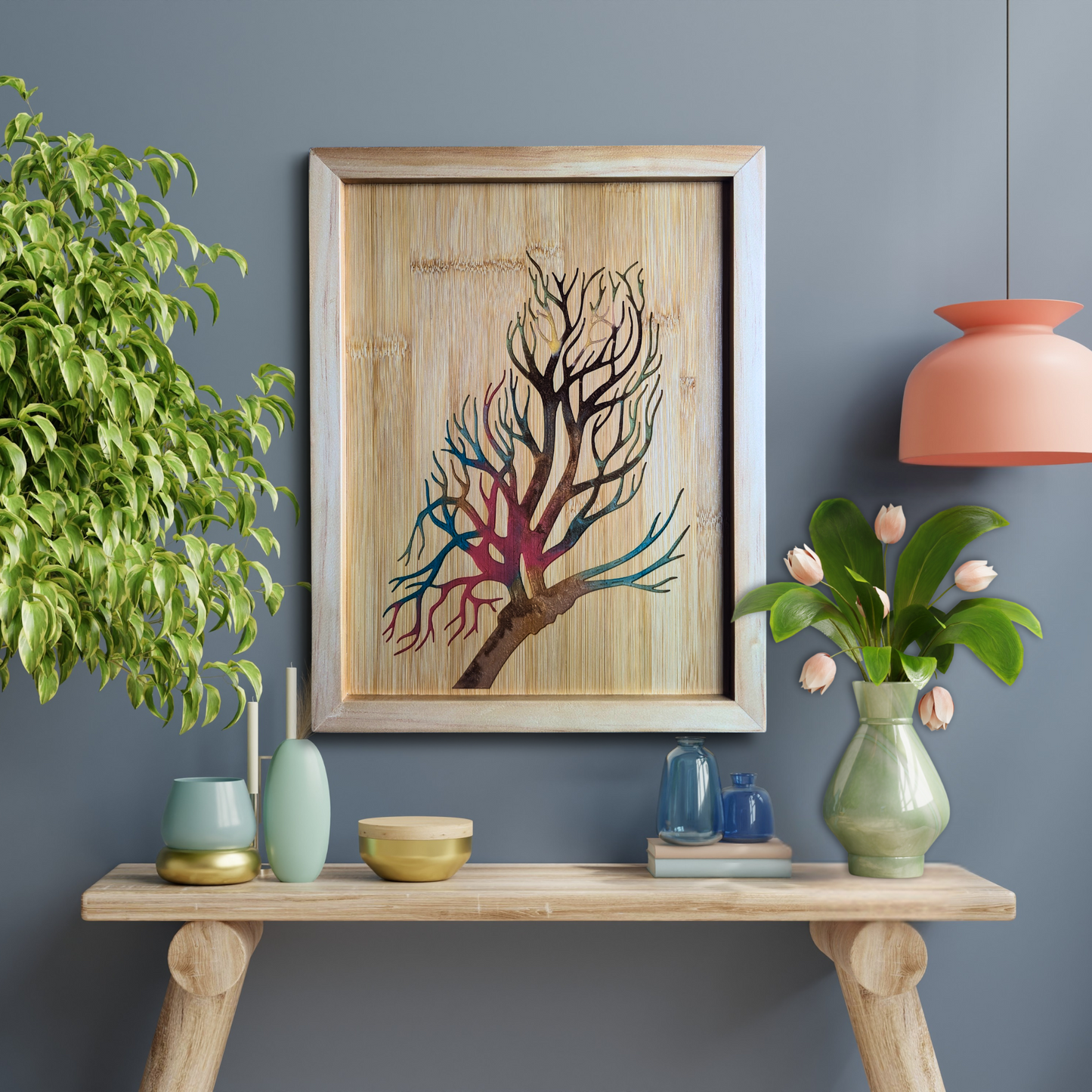 The Blended Oasis - Handcrafted Resin Owl Wall Art with Unique Color Variations