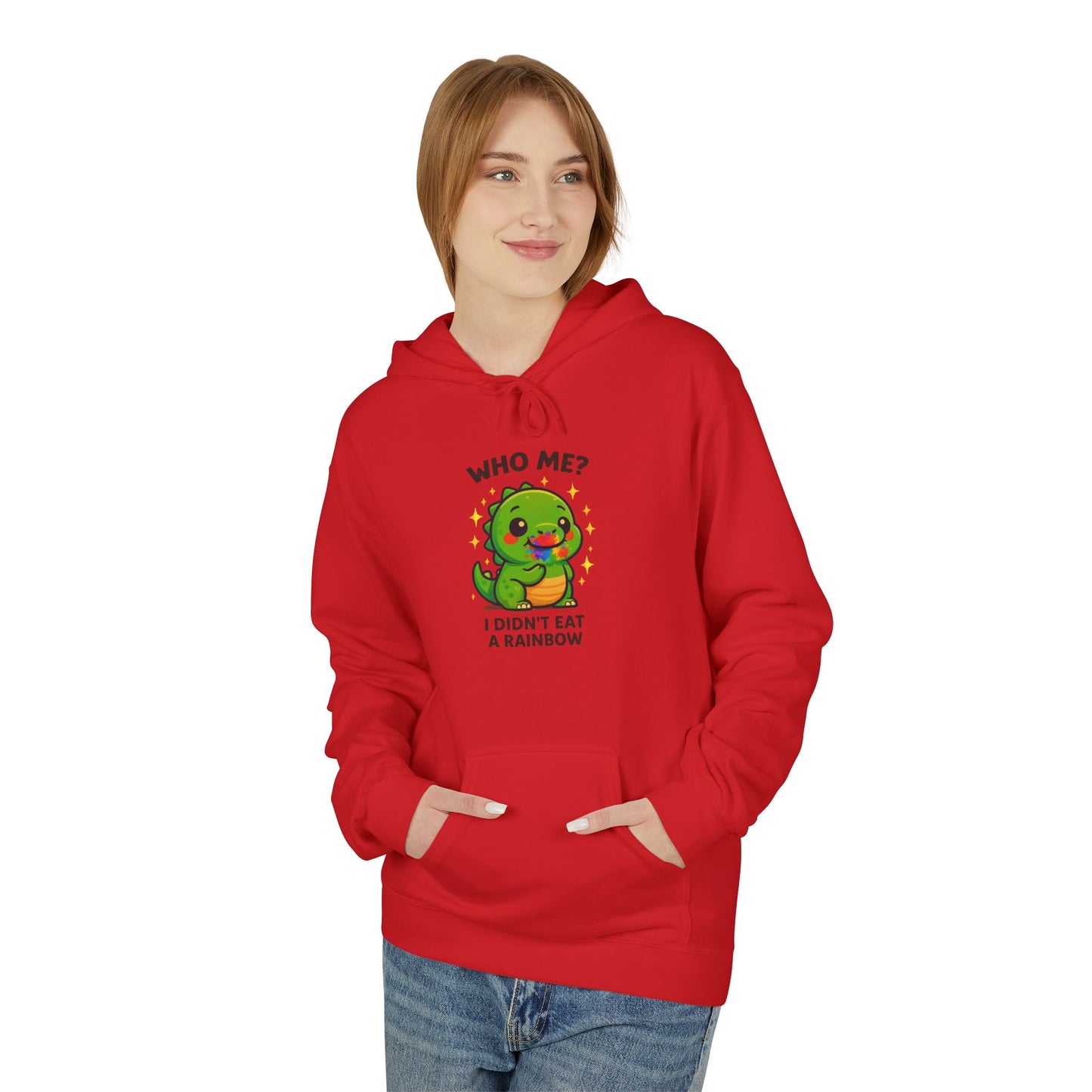 Suspicious Dino "Didn't Eat a Rainbow" Graphic Hoodie