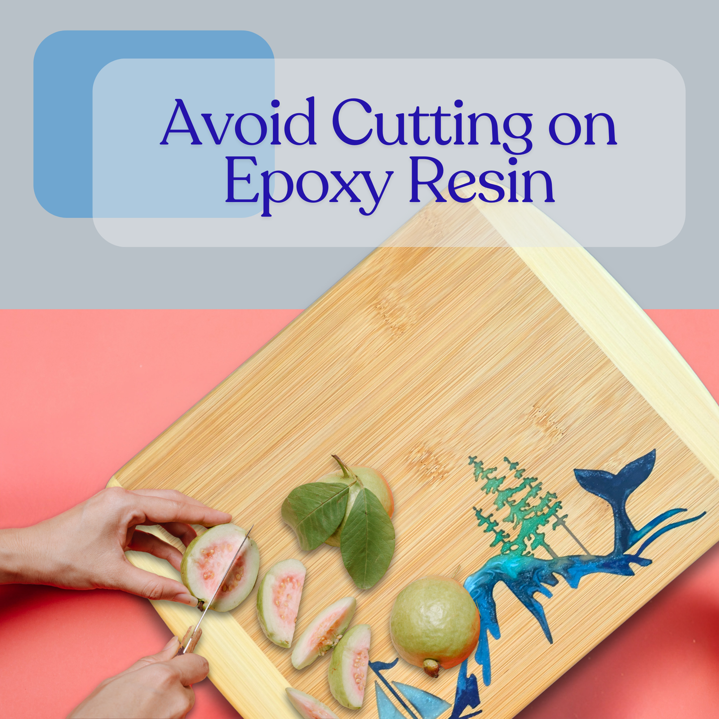 THE BLENDED OASIS - Bamboo Cutting Board - PNW Pacific Northwest Epoxy Resin Designs (Washington State) - Epoxy Resin Inlay