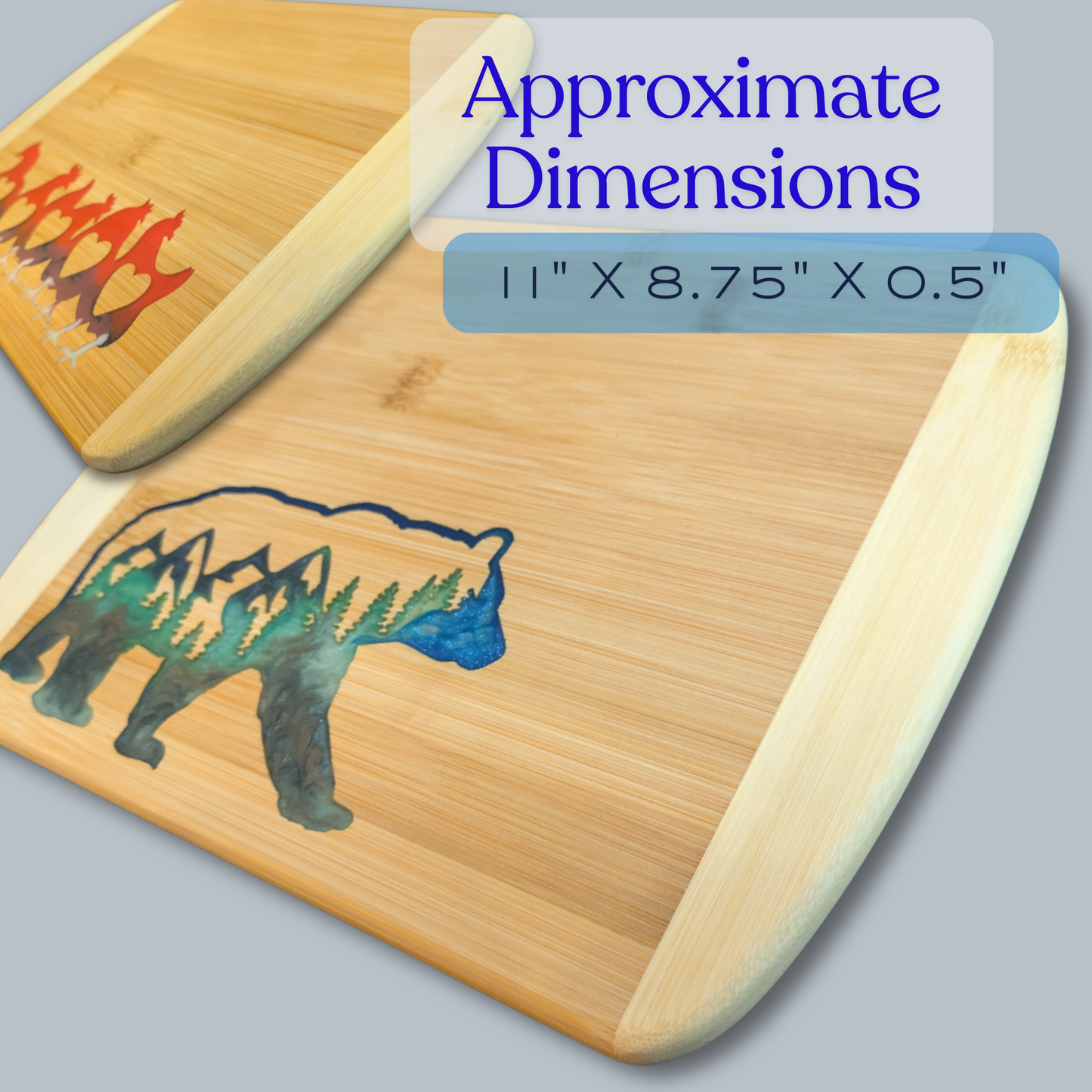 THE BLENDED OASIS - Bamboo Cutting Board - Earthly Creations Epoxy Resin Designs (Chickens) - Epoxy Resin Inlay