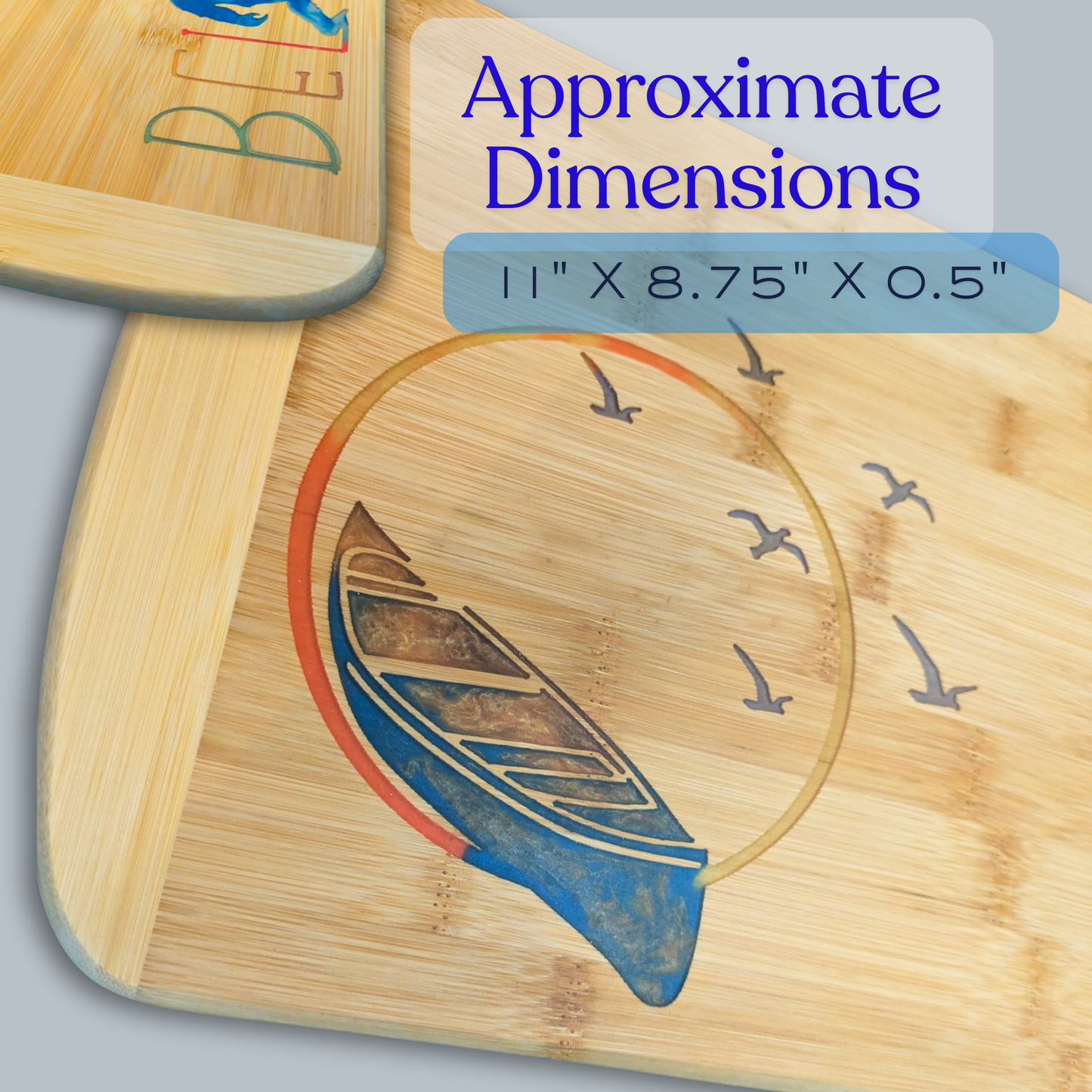 THE BLENDED OASIS - Bamboo Cutting Board - PNW Pacific Northwest Epoxy Resin Designs (Washington State) - Epoxy Resin Inlay