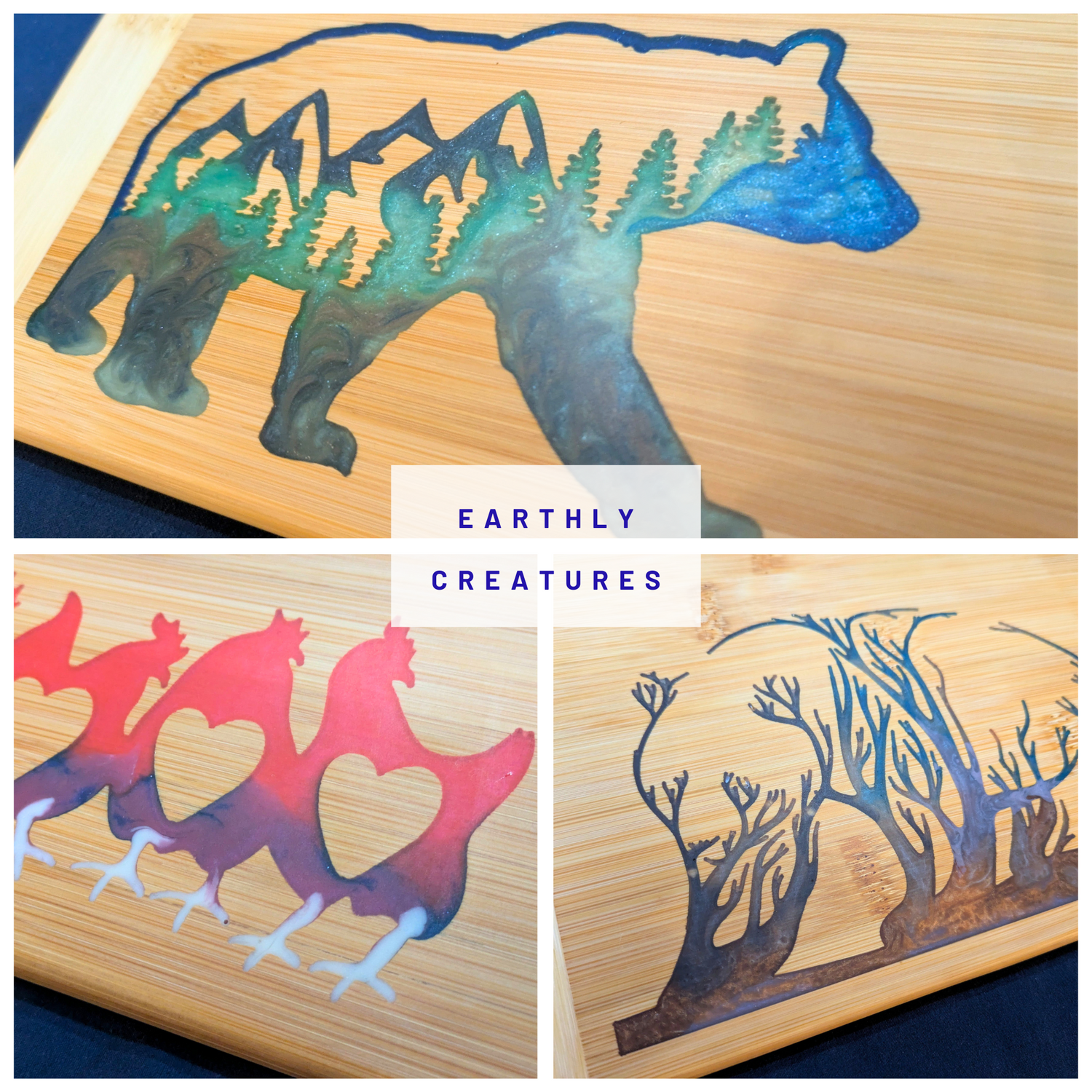 Earthly Creatures: Epoxy Resin Inlay Cutting Boards