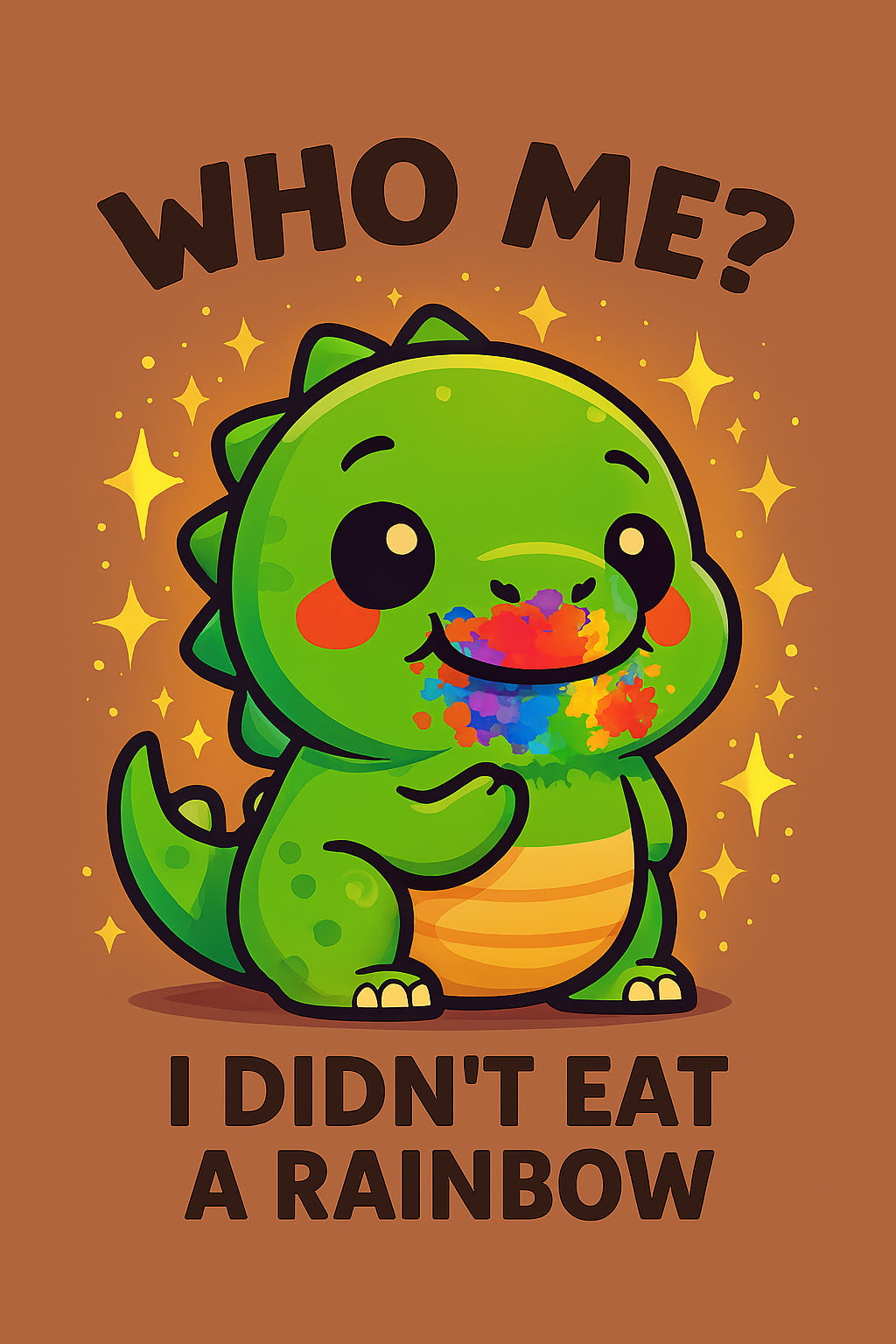 Who Me? Rainbow Dino Tees