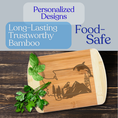 The Coastal Estate Series | Custom Engraved Bamboo Boards (Bainbridge & Poulsbo)
