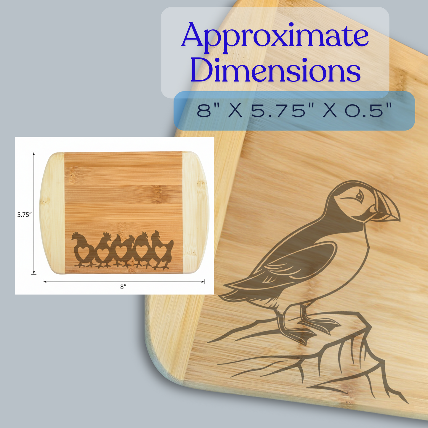Bee Kind — Laser Engraved Cutting Board - 8×5.75×0.5 inches