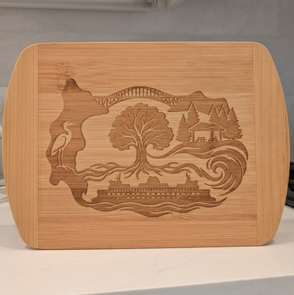 The Coastal Estate Series | Custom Engraved Bamboo Boards (Bainbridge & Poulsbo)