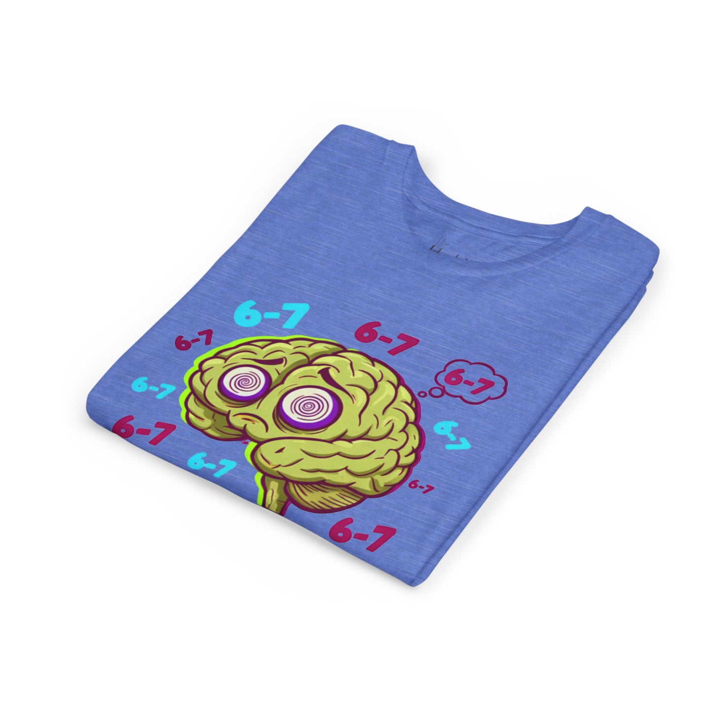 Youth Tee — "Brain Rot" Funny Cartoon Brain Kids Shirt (6-7, Help I Can’t Explain It)