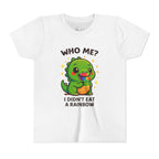 Cute Dino Graphic Youth Tee - "Who Me? I Didn't Eat a Rainbow"