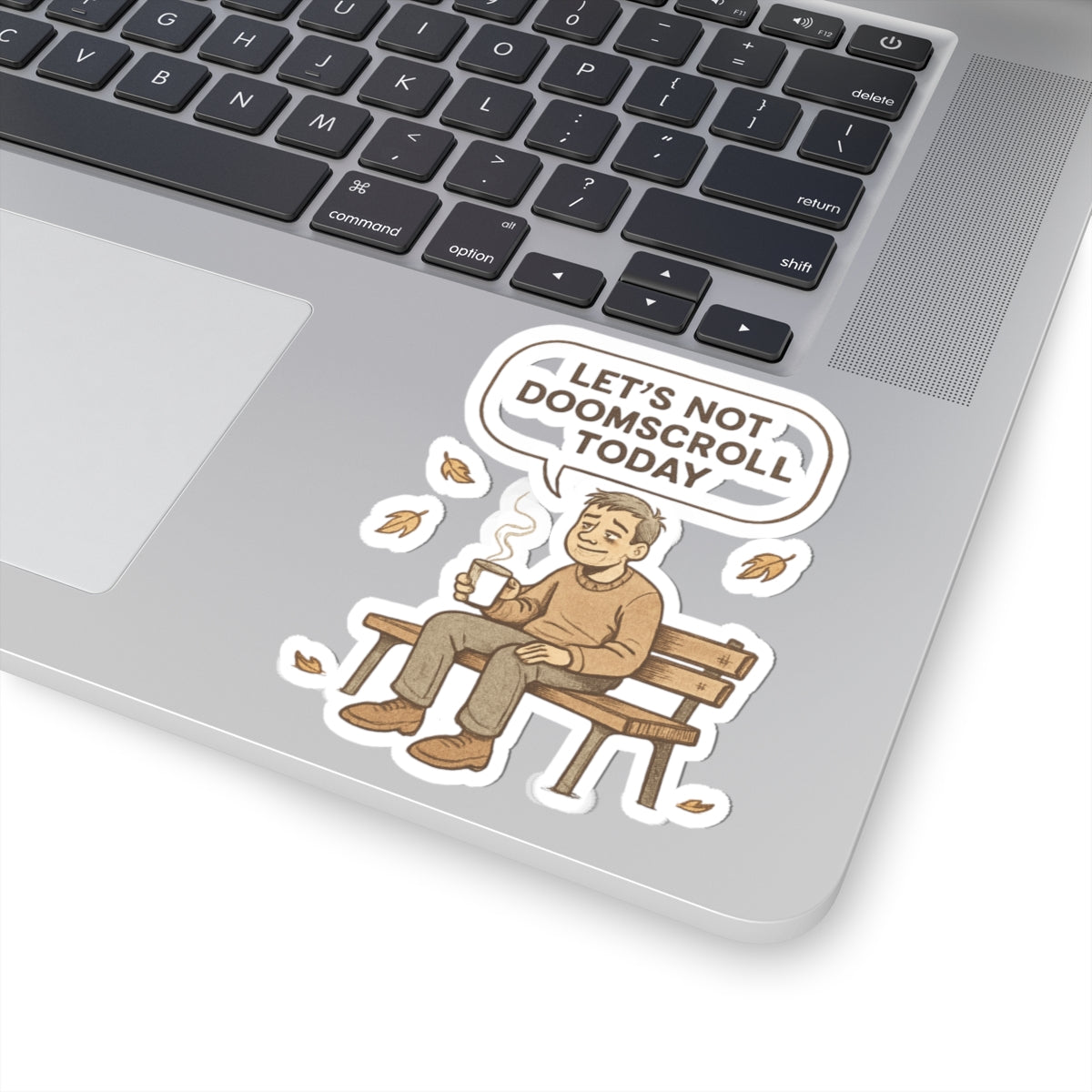 Sticker - "Let's Not Doomscroll Today" Relaxing Bench Illustration