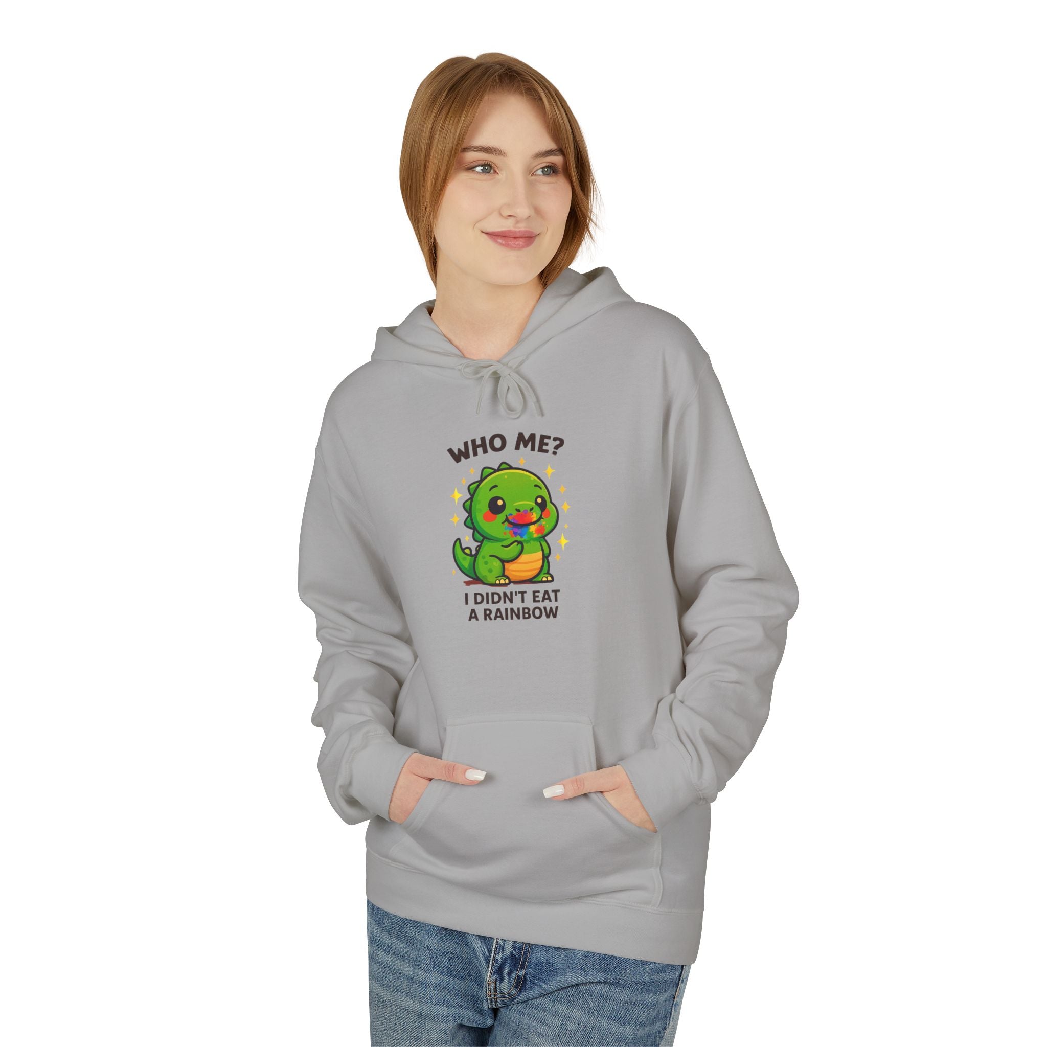 Suspicious Dino "Didn't Eat a Rainbow" Graphic Hoodie