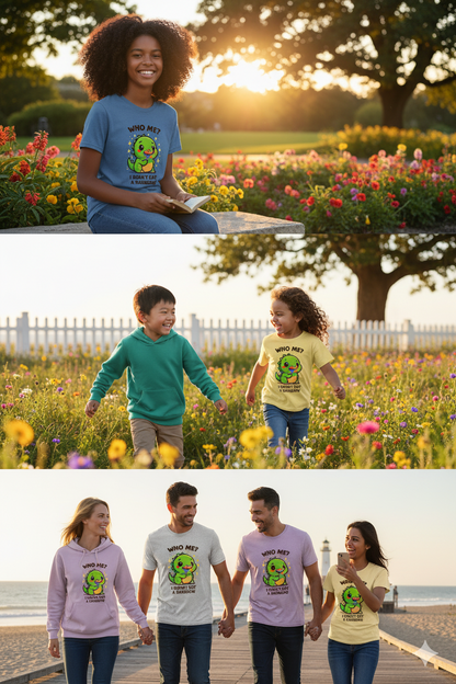 Cute Dino Graphic Youth Tee - "Who Me? I Didn't Eat a Rainbow"