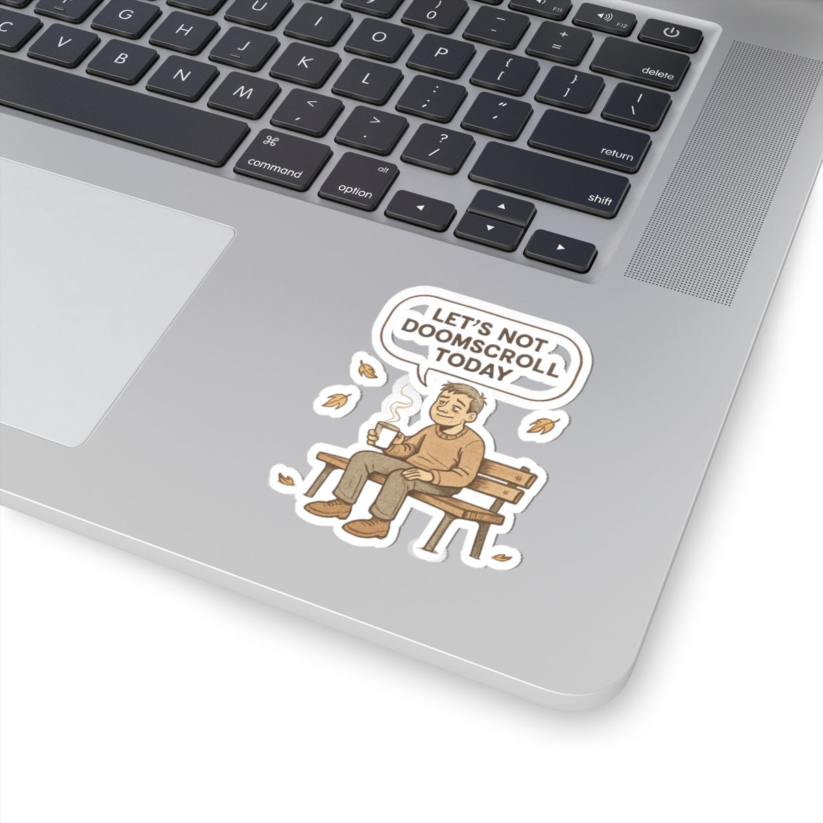 Sticker - "Let's Not Doomscroll Today" Relaxing Bench Illustration