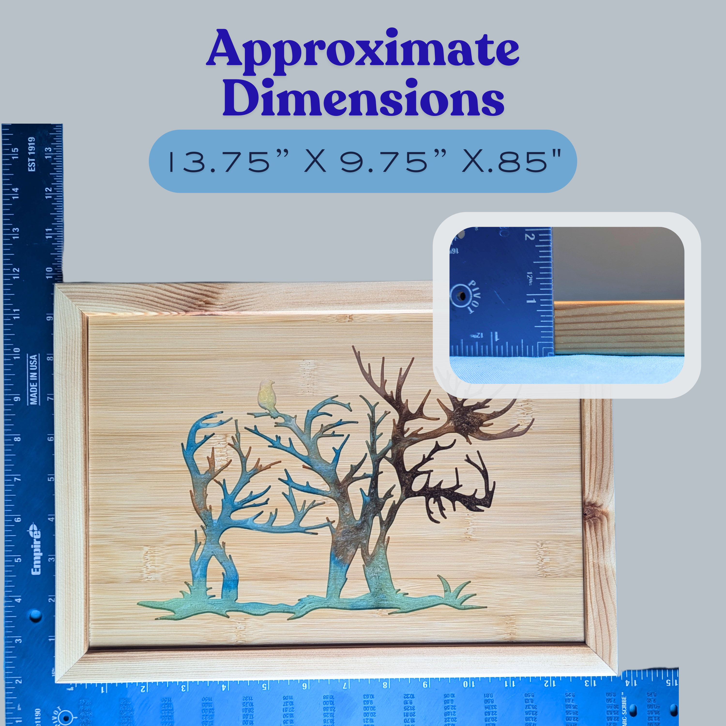 Handcrafted Resin Caribou Elk Wall Art with Color Variations