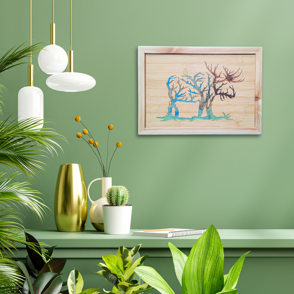 Handcrafted Resin Caribou Elk Wall Art with Color Variations