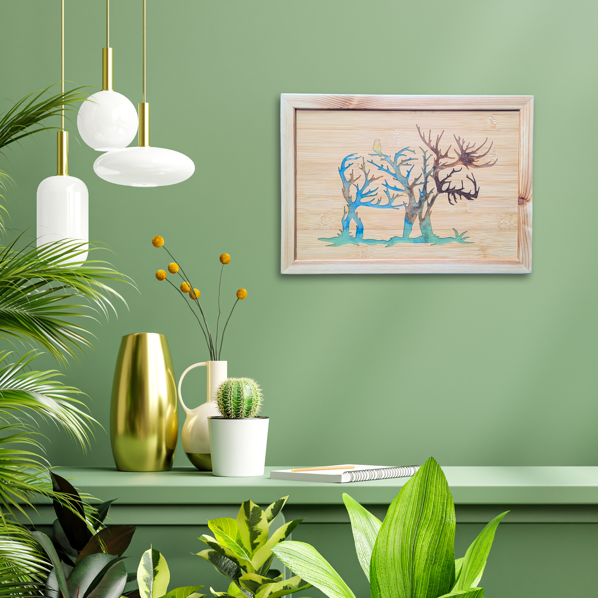 Handcrafted Resin Caribou Elk Wall Art with Color Variations