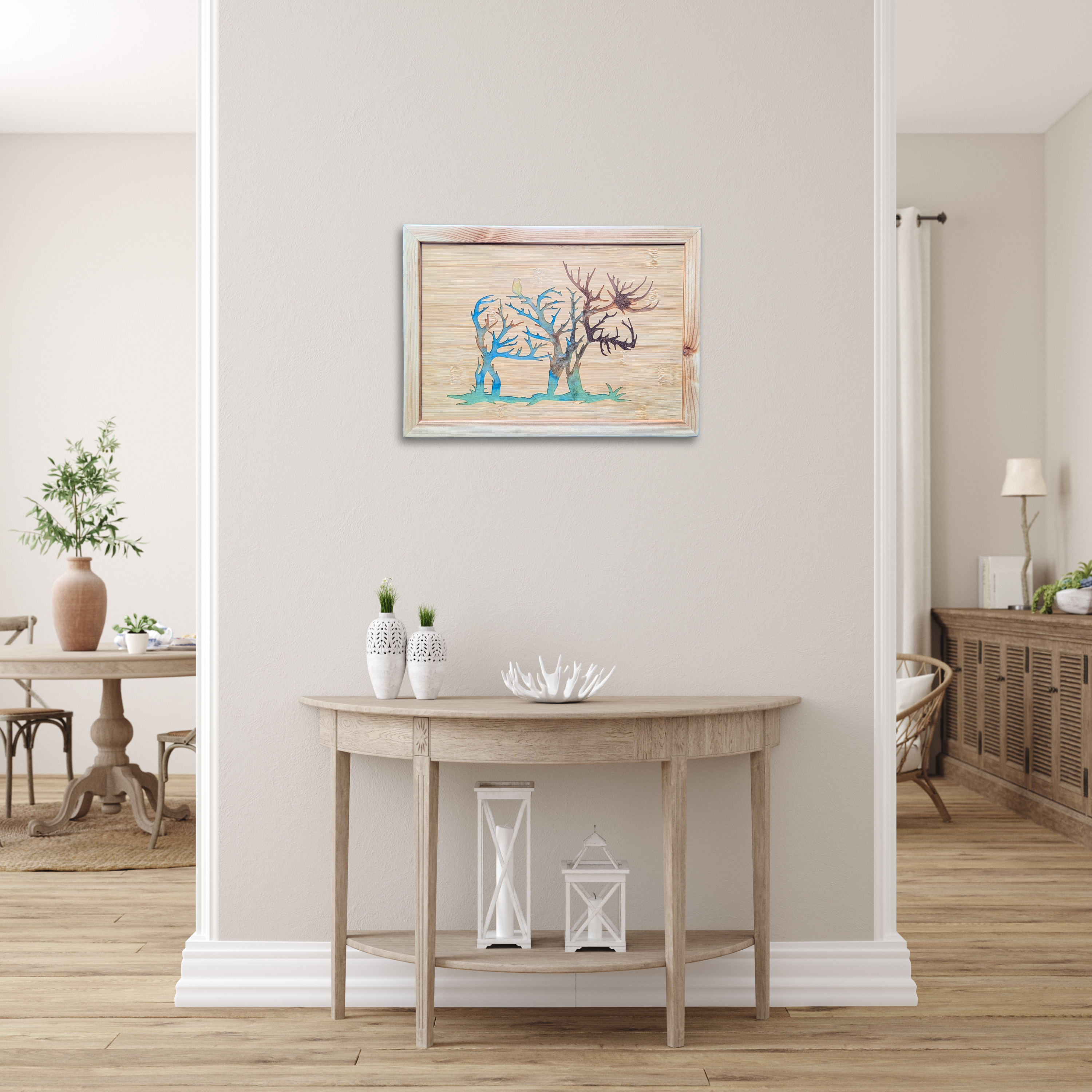 Handcrafted Resin Caribou Elk Wall Art with Color Variations