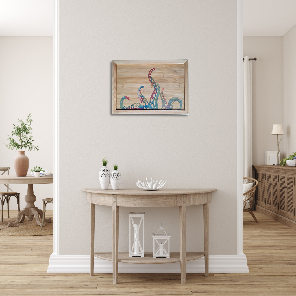 Handcrafted Octopus Tentacles Wall Art with Epoxy Resin Inlay & Color Variations