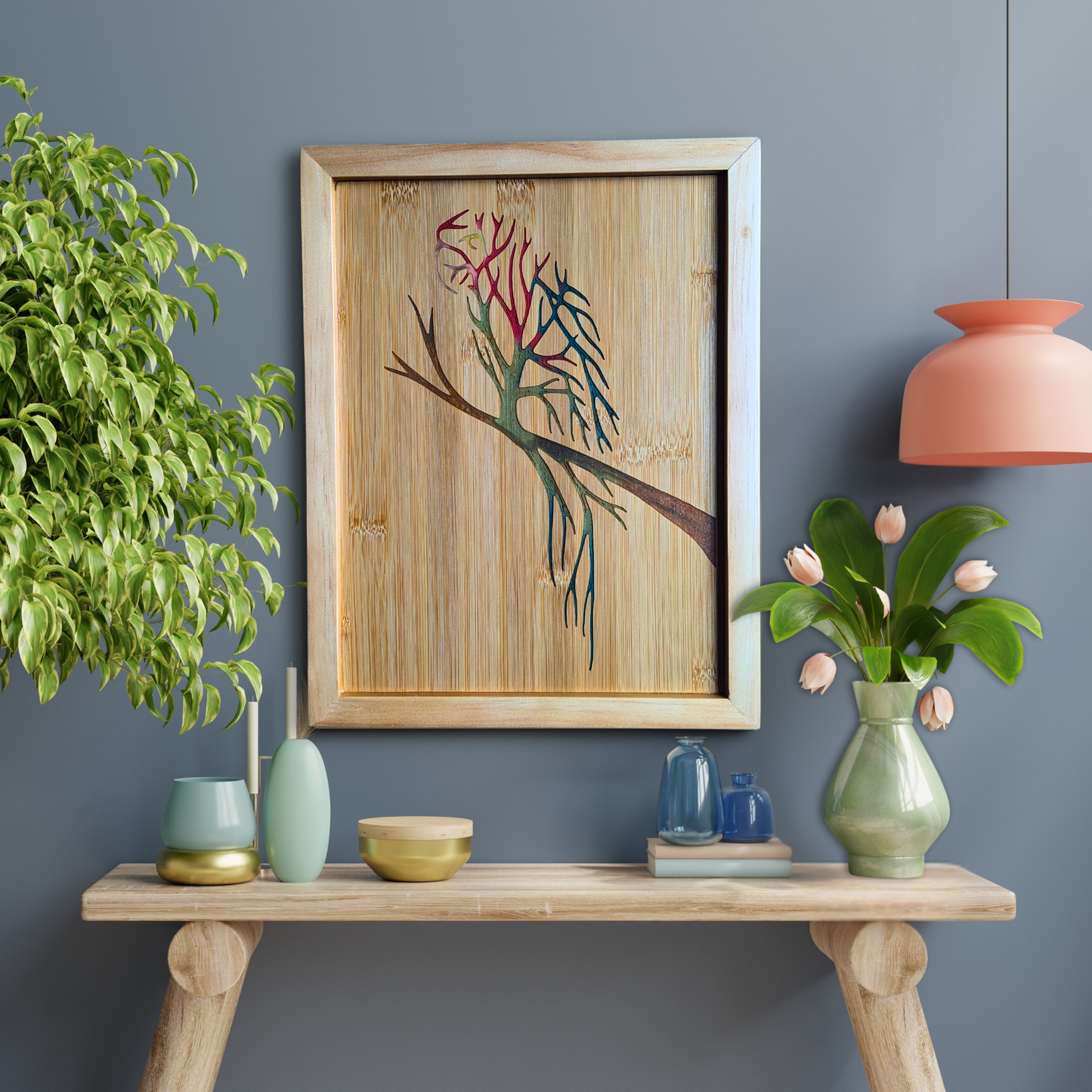 The Blended Oasis - Handcrafted Resin Parrot Wall Art with Unique Color Variations