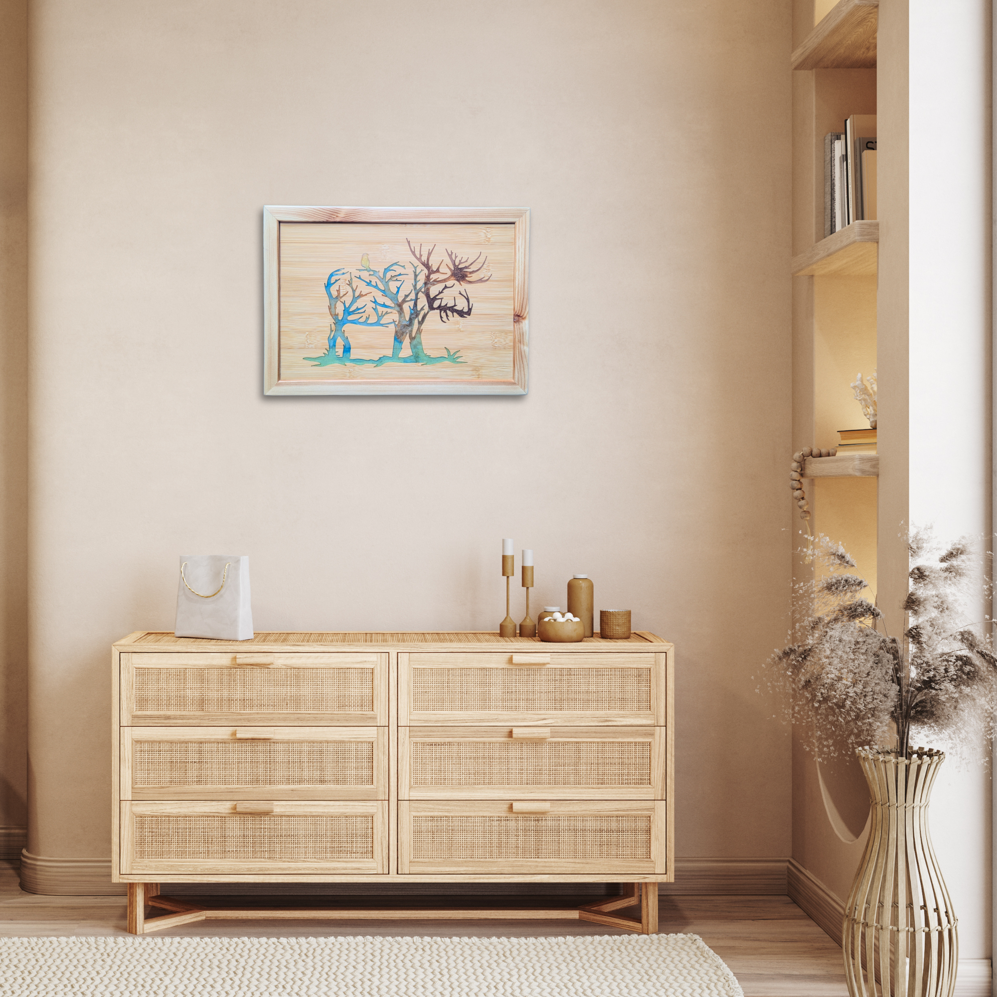 Handcrafted Resin Caribou Elk Wall Art with Color Variations