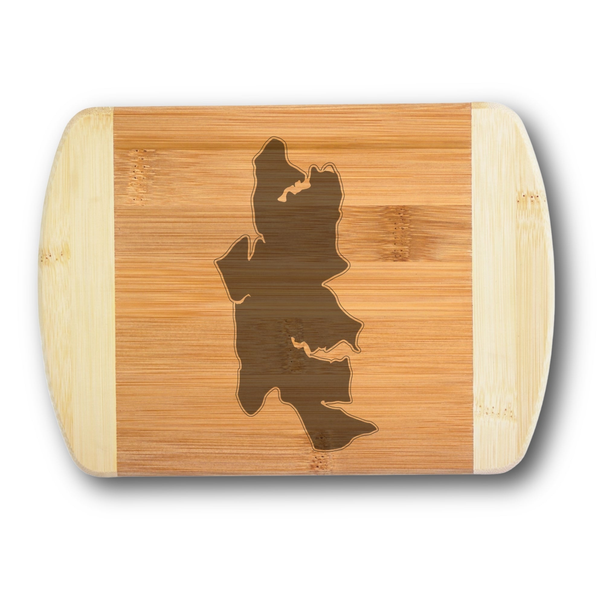 Bamboo cutting board with Bainbridge Island silhouette engraving