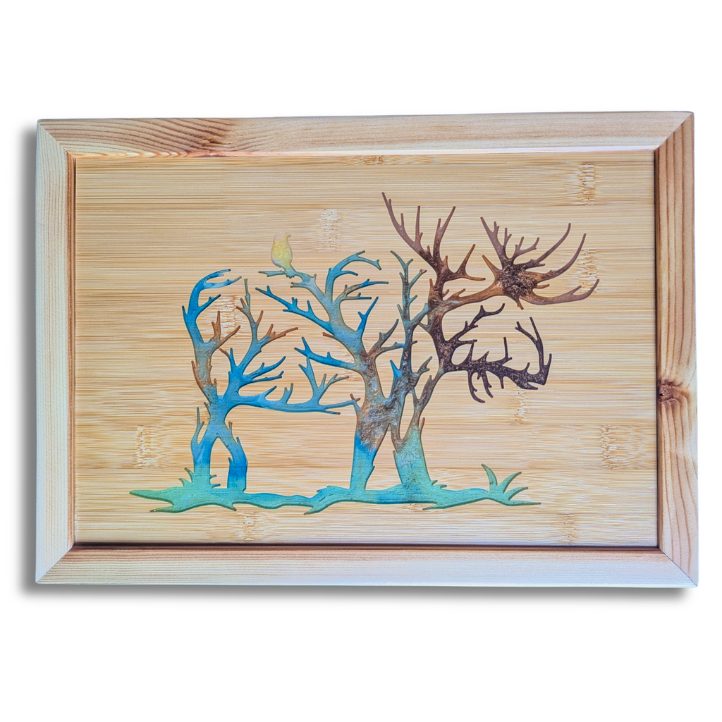 Handcrafted Resin Caribou Elk Wall Art with Color Variations