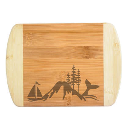 PNW Pacific Northwest:  Laser Engraved Cutting Boards — 8×5.75×0.5 inches